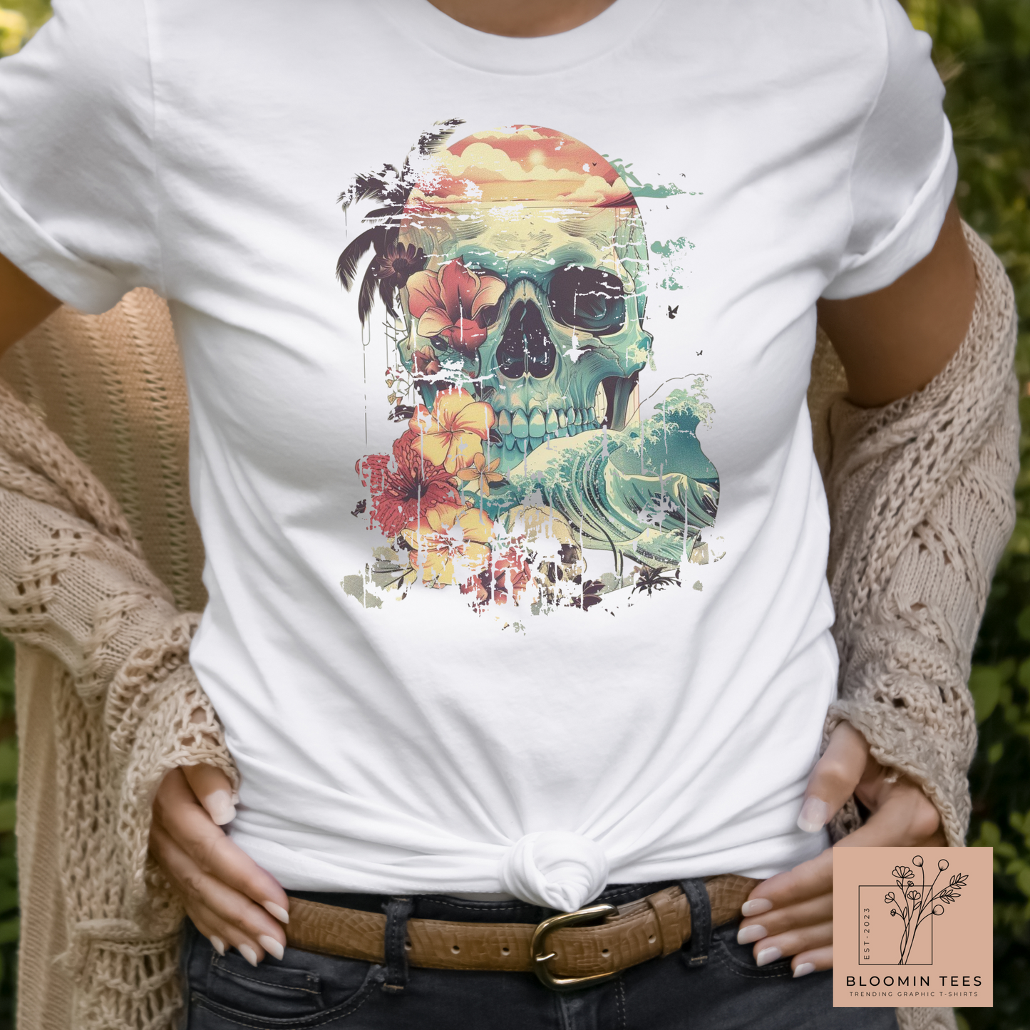 Women's Vintage Beach Skull