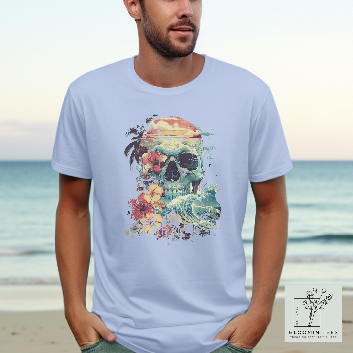 Men's Vintage Beach Skull