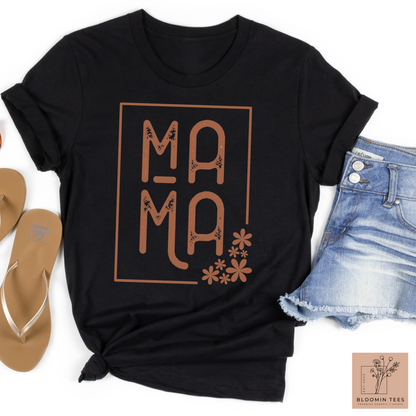 Minimalist Mama Shirt, Oversized Mama T-shirt, Boho Floral Mama Shirt, Mother's Day Graphic Tee, Mom Shirt, Mom Life, Motherhood Tee