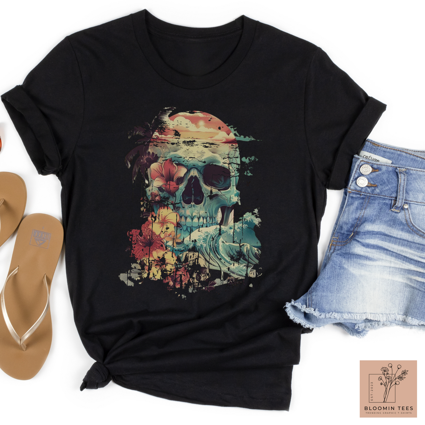 Women's Vintage Beach Skull