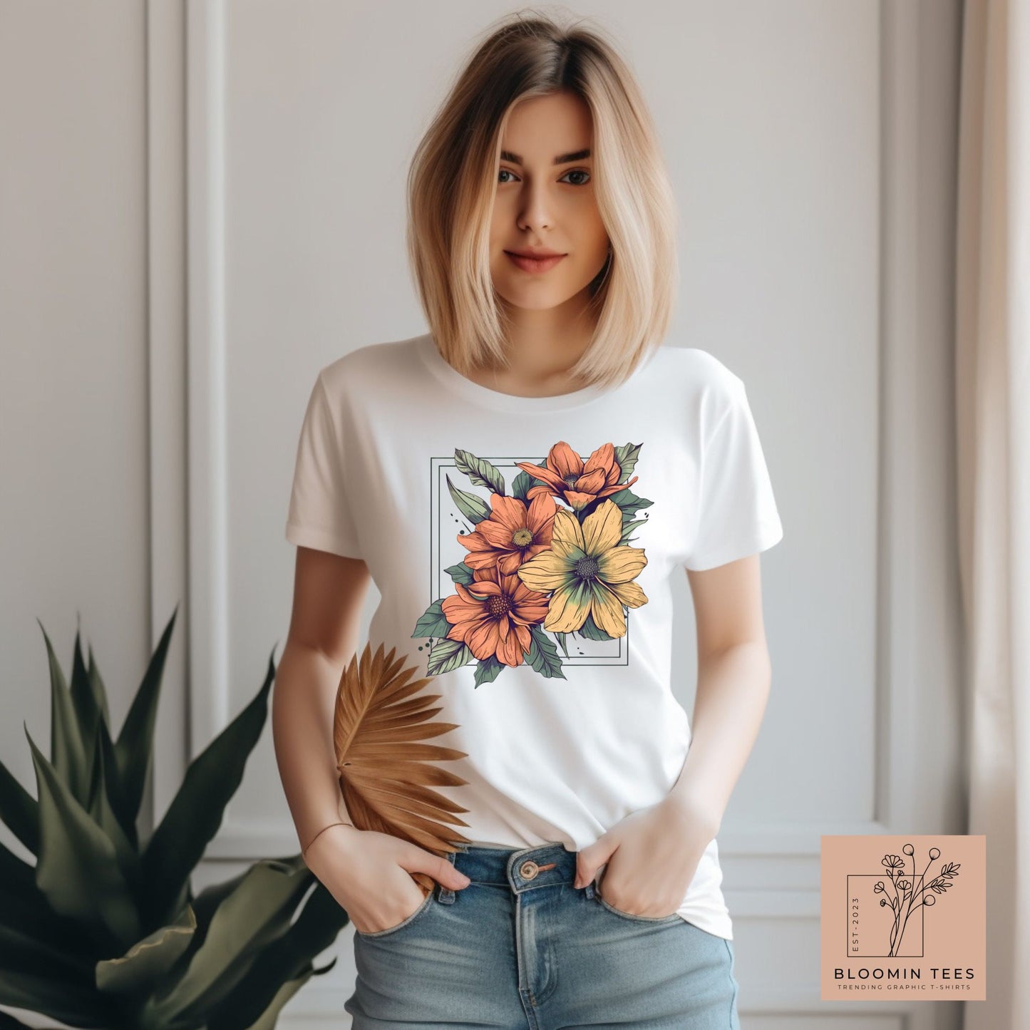 Floral T-shirt, Boho Wildflower Shirt, Cottagecore Top, Vintage Botanical Tee, Floral Nature, Garden Lover Gift, Crew Neck Tee