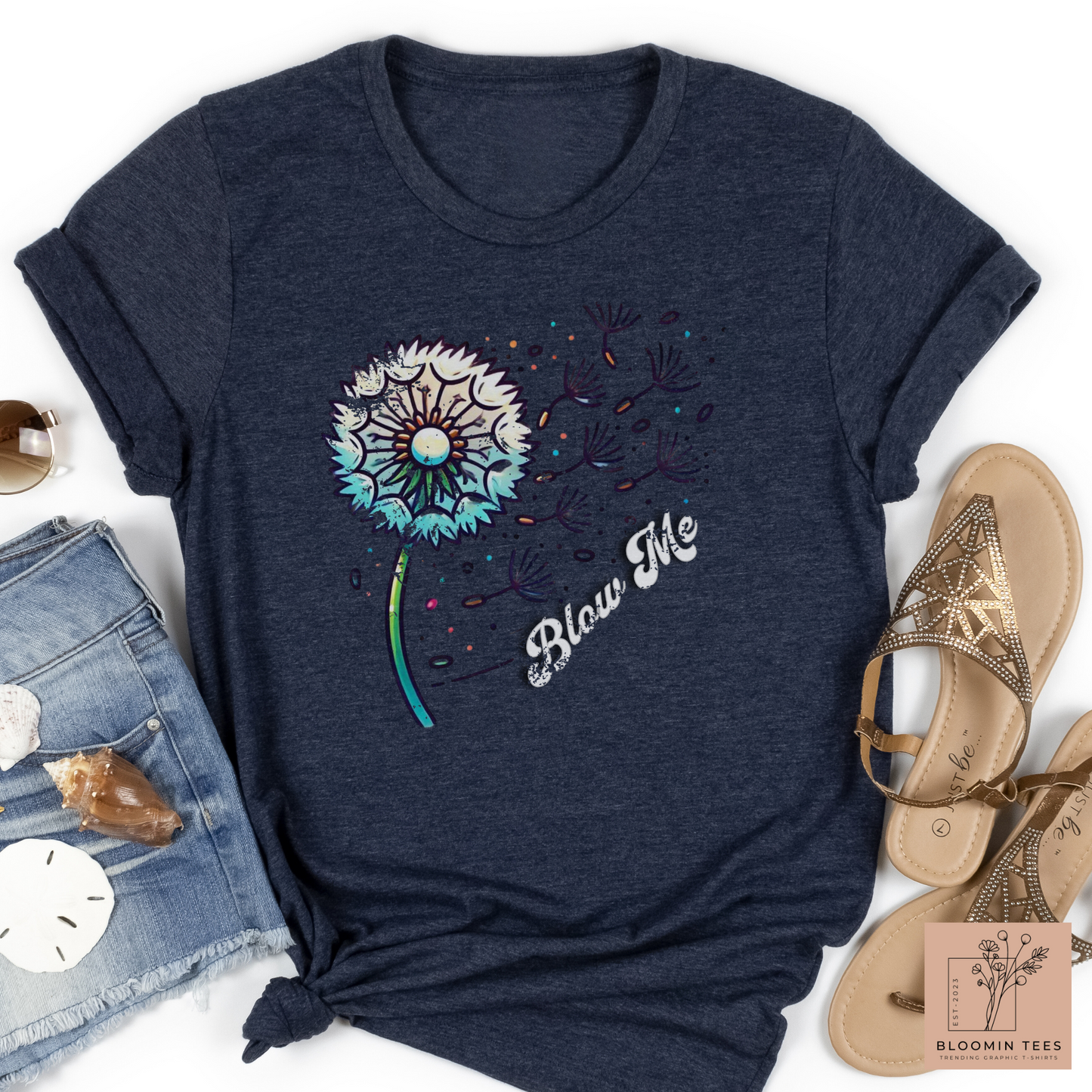 Blow Me T-Shirt with Whimsical Dandelion Wishes