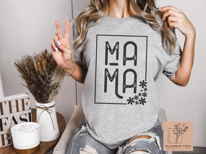 Minimalist Mama Shirt, Oversized Mama T-shirt, Boho Floral Mama Shirt, Mother's Day Graphic Tee, Mom Shirt, Mom Life, Motherhood Tee