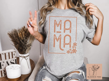 Minimalist Mama Shirt, Oversized Mama T-shirt, Boho Floral Mama Shirt, Mother's Day Graphic Tee, Mom Shirt, Mom Life, Motherhood Tee