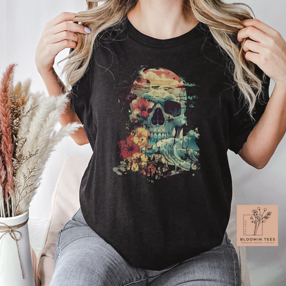 Women's Vintage Beach Skull