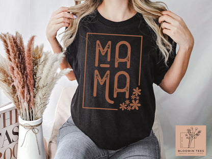 Minimalist Mama Shirt, Oversized Mama T-shirt, Boho Floral Mama Shirt, Mother's Day Graphic Tee, Mom Shirt, Mom Life, Motherhood Tee