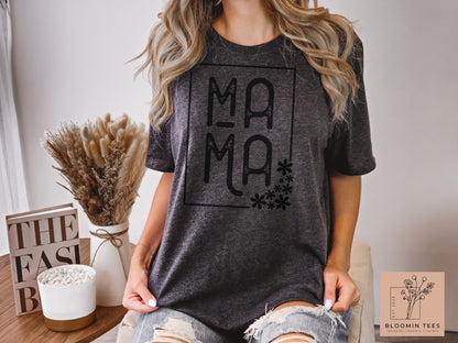 Minimalist Mama Shirt, Oversized Mama T-shirt, Boho Floral Mama Shirt, Mother's Day Graphic Tee, Mom Shirt, Mom Life, Motherhood Tee