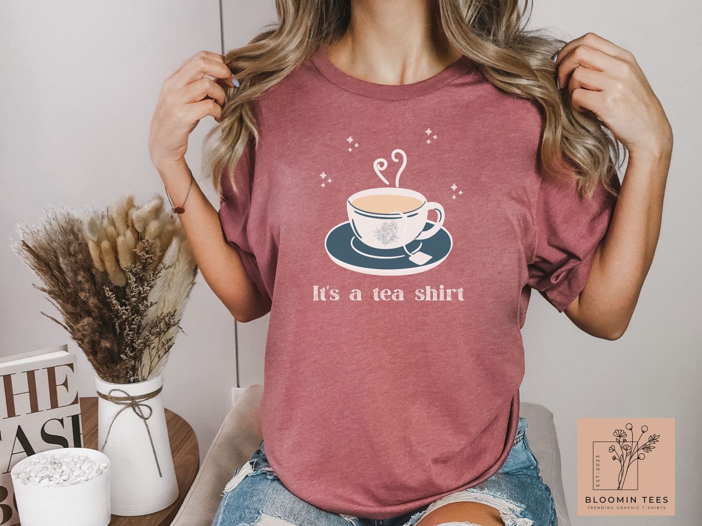 It's a Tea Shirt, Dark Colored Cup of Tea, Cute Gift for Her