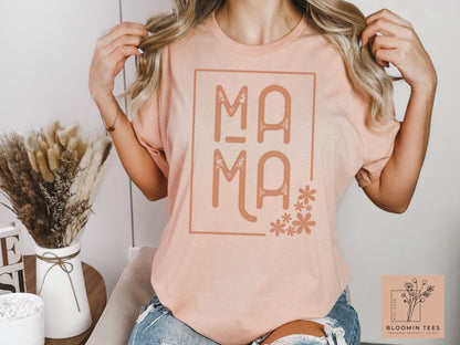 Minimalist Mama Shirt, Oversized Mama T-shirt, Boho Floral Mama Shirt, Mother's Day Graphic Tee, Mom Shirt, Mom Life, Motherhood Tee