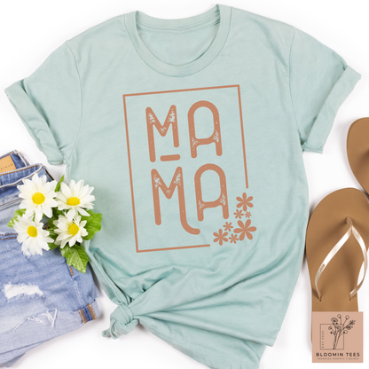 Minimalist Mama Shirt, Oversized Mama T-shirt, Boho Floral Mama Shirt, Mother's Day Graphic Tee, Mom Shirt, Mom Life, Motherhood Tee