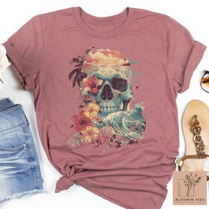 Women's Vintage Beach Skull