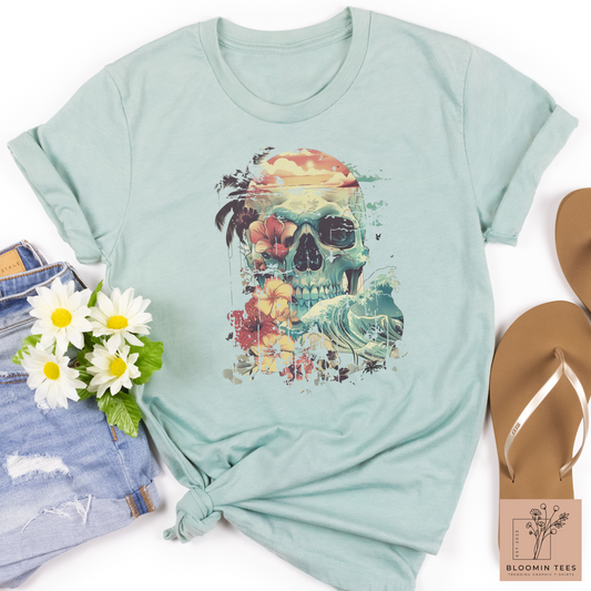 Women's Vintage Beach Skull