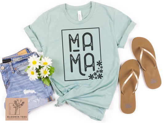 Minimalist Mama Shirt, Oversized Mama T-shirt, Boho Floral Mama Shirt, Mother's Day Graphic Tee, Mom Shirt, Mom Life, Motherhood Tee