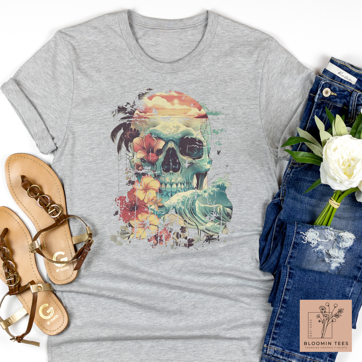 Women's Vintage Beach Skull