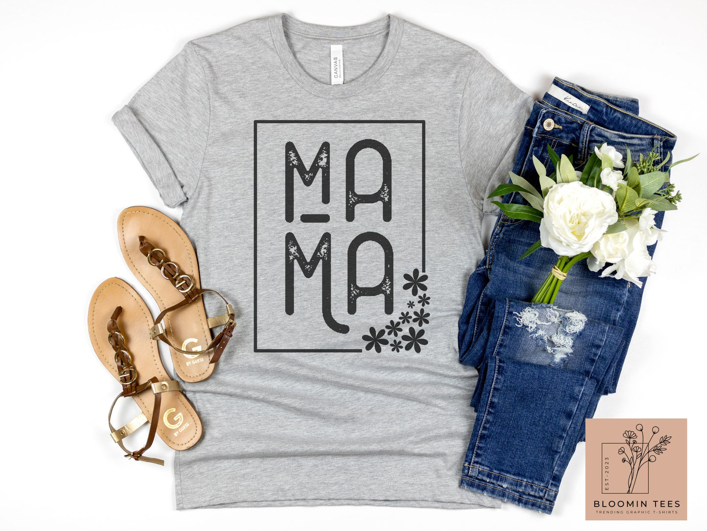 Minimalist Mama Shirt, Oversized Mama T-shirt, Boho Floral Mama Shirt, Mother's Day Graphic Tee, Mom Shirt, Mom Life, Motherhood Tee