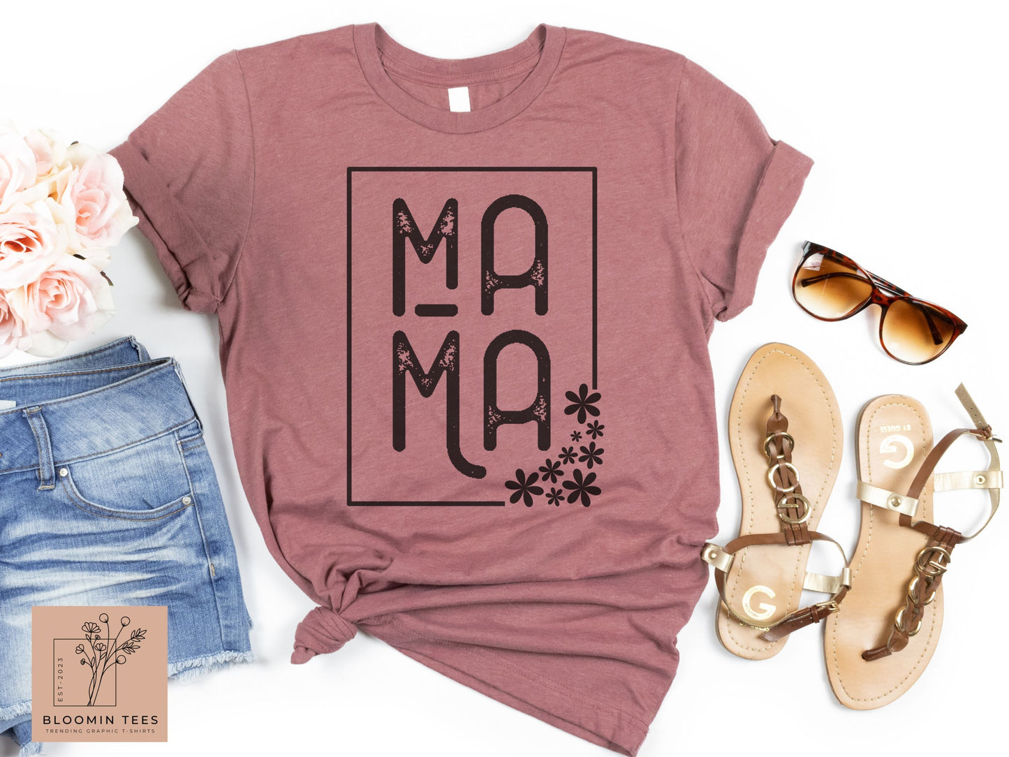 Minimalist Mama Shirt, Oversized Mama T-shirt, Boho Floral Mama Shirt, Mother's Day Graphic Tee, Mom Shirt, Mom Life, Motherhood Tee